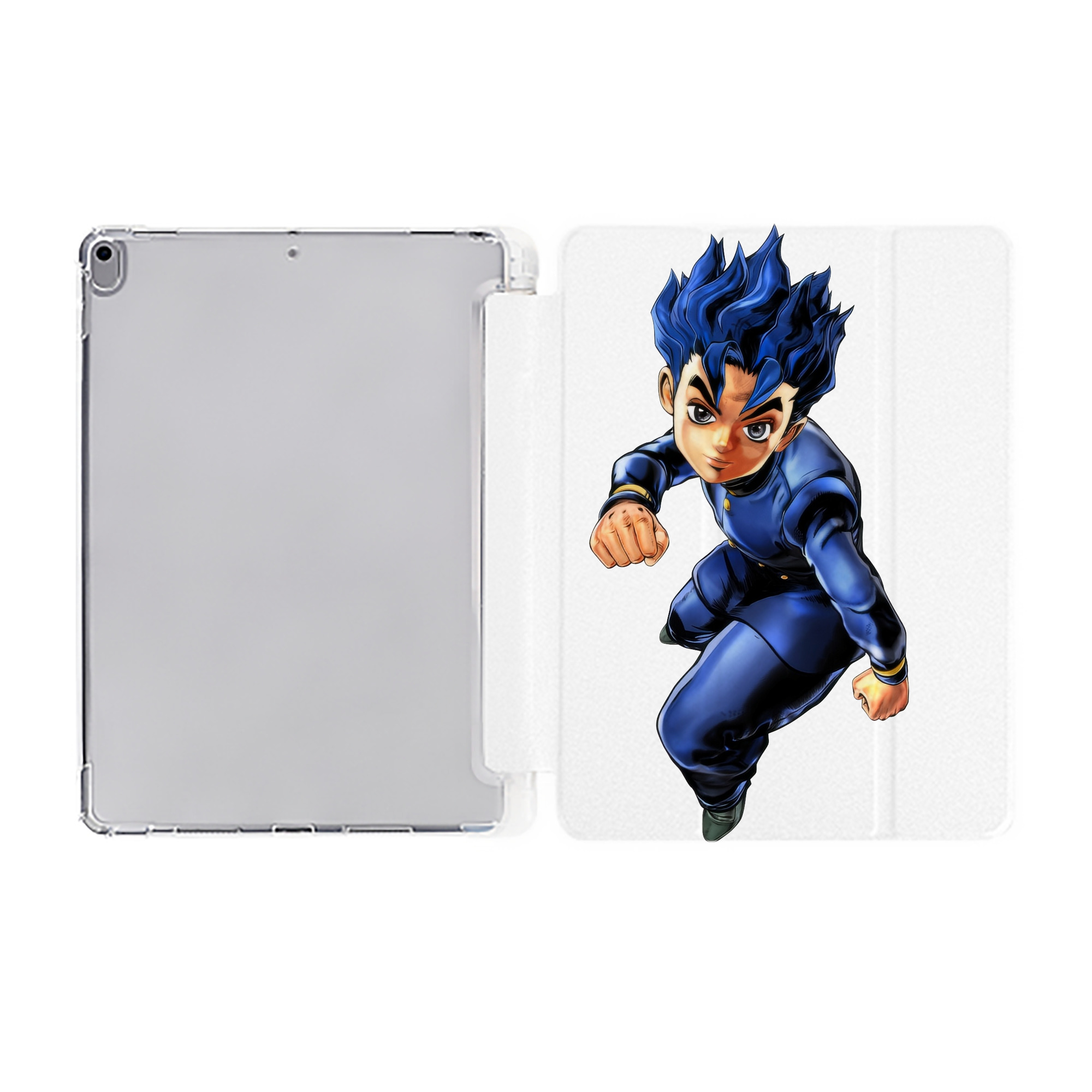 （画像用） ジョジョの奇妙な冒険 広瀨康一 JoJo's Bizarre Adventure Hirose Koichi IPad ケース ペン収納付き 三つ折りスタンド PUレザー×シリコン 対応機種9.5/10.5/10.9インチ